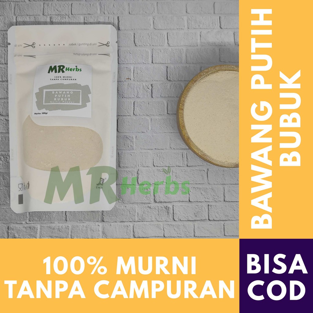 

Bawang Putih Bubuk / Bawang Putih / Garlic Powder / Garlic / Premium Bukan Kupas / Kating Murni Isi 100gr By Mr Herbs