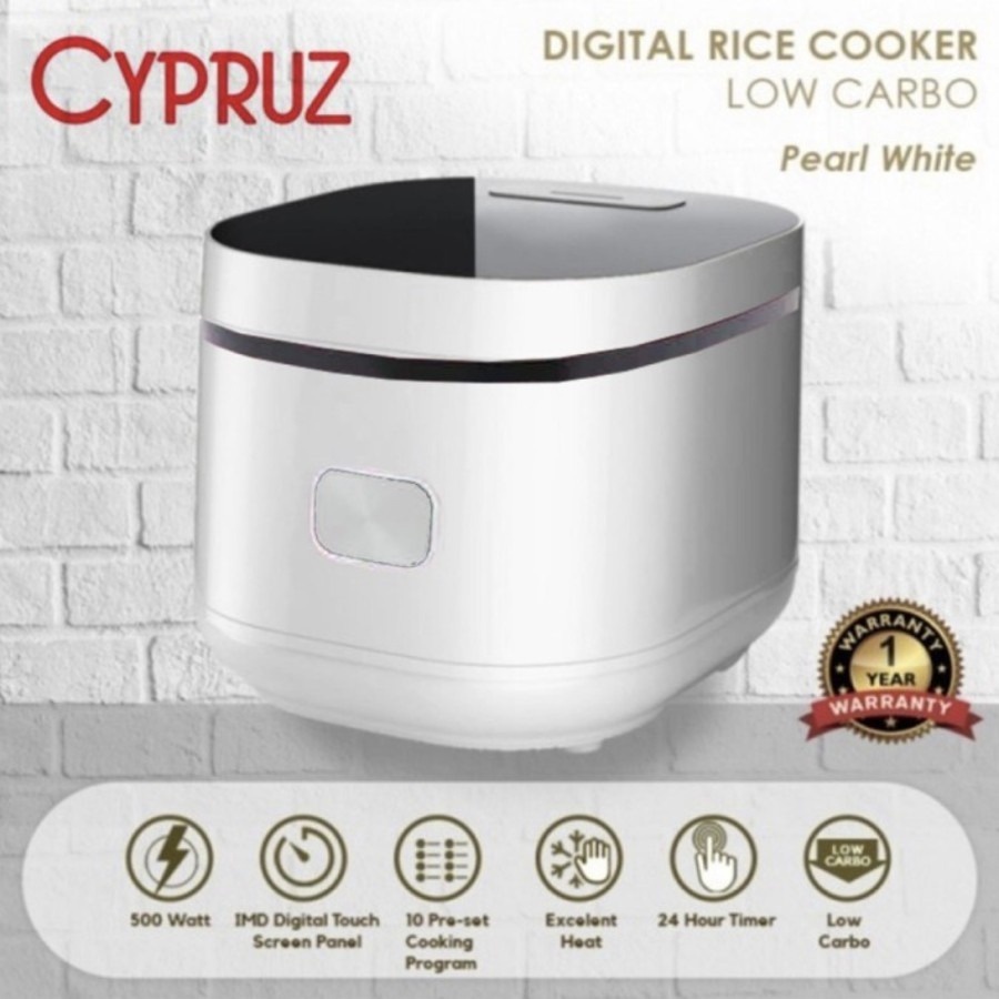 Cypruz RC-0505 Rice Cooker Low Carbo Low Sugar 1 Liter Stainless