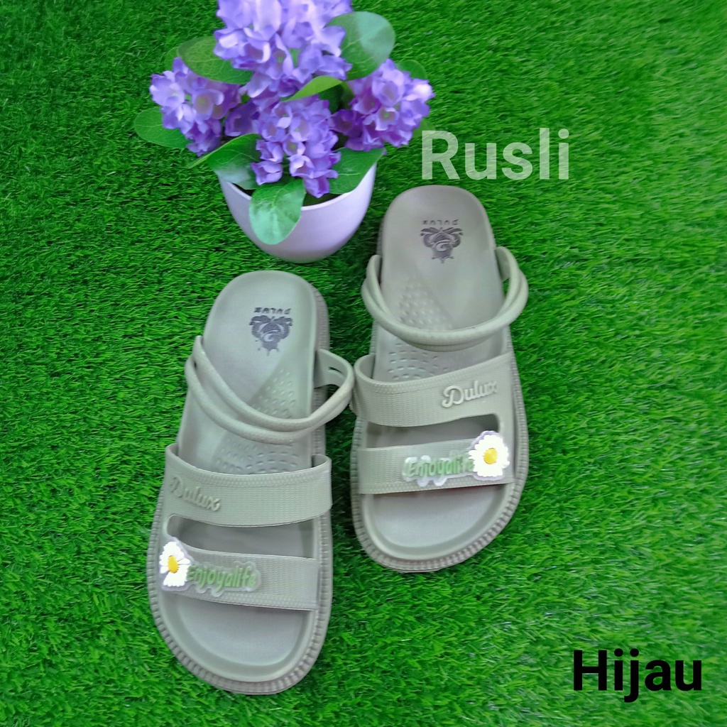 (COD) Sandal Tali Ban Dua Karet Wanita Remaja Dulux 323C