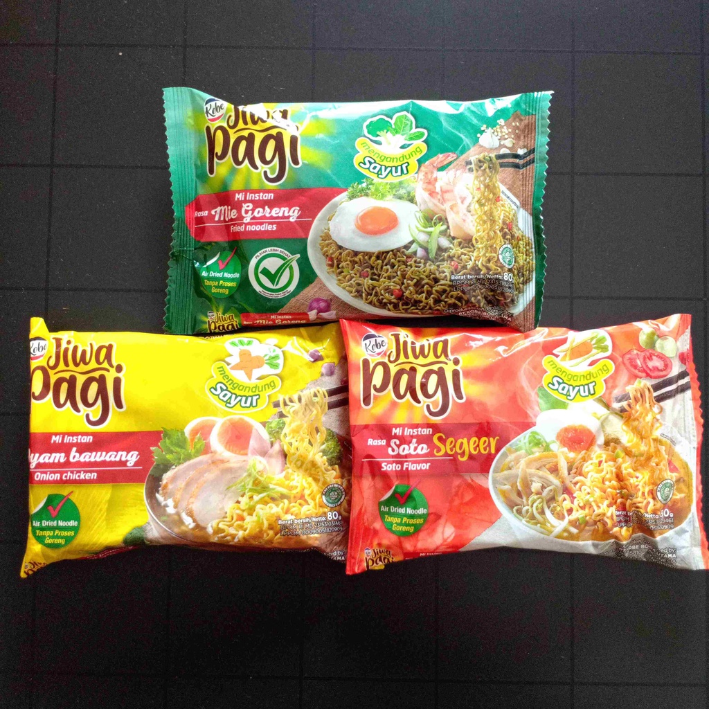 Mi Instan Kobe BonCabe Bon Cabe Jiwa Pagi Rasa Mie Goreng Ayam Bawang Soto Seger Segeer Instant Ramen Pedas Level lv lvl 15 30 Endolita 105gr 90gr