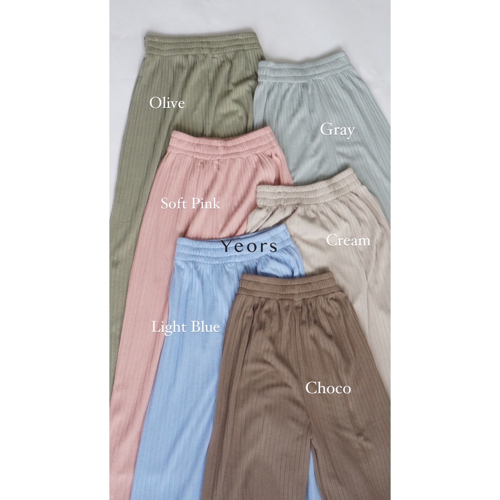 Yeors - Celana Murah Berkualitas Kulot Knit Premium - Long Cullote Meera Pants - Korean Loose Pants Trousers Wanita - Loungewear - Celana Kulot Jumbo XXL XXXL Perempuan Murah Berkualitas