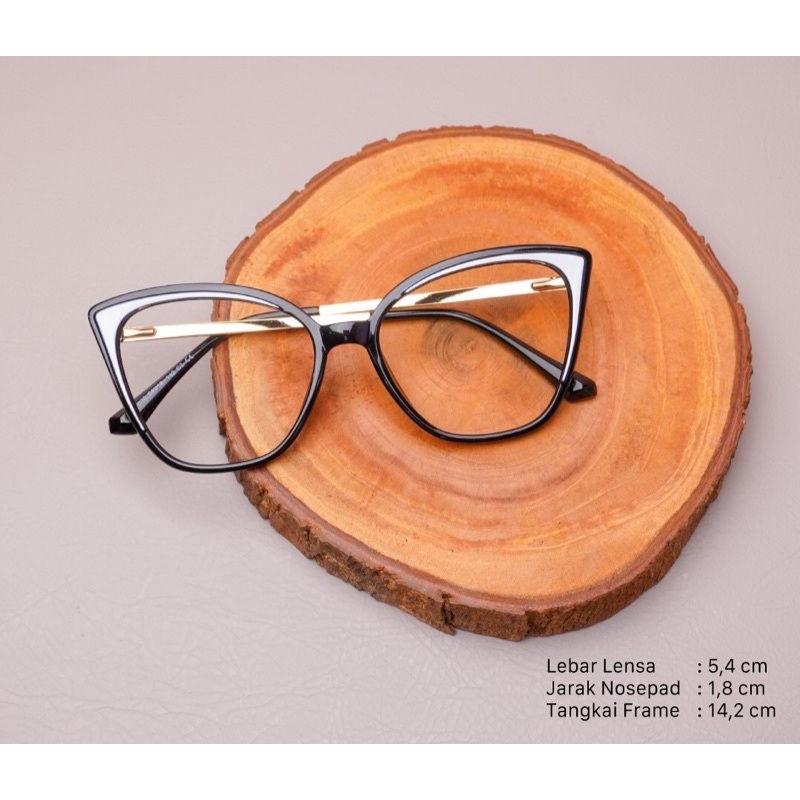 FRAME KACAMATA WANITA CAT EYE 95810 LENSA ANTI RADIASI BLUERAY / PHOTOCROMIC | KACAMATA MINUS