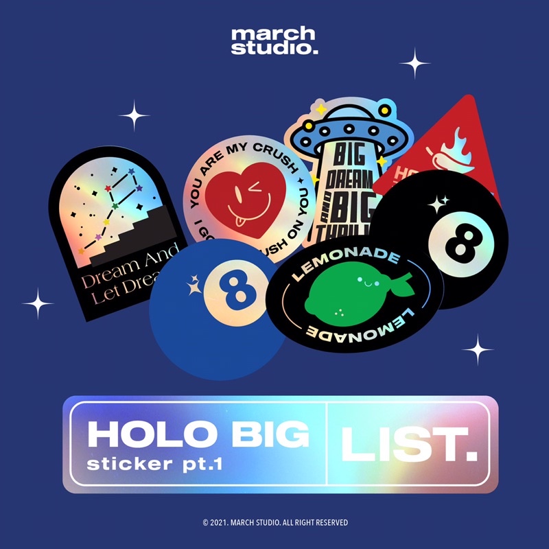 

HOLO BIG STICKER PT.1 - Hologram Sticker / kpop holo sticker besar
