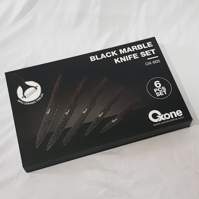 Pisau Dapur Oxone OX-605 Black Marble Knife Set [ORIGINAL]