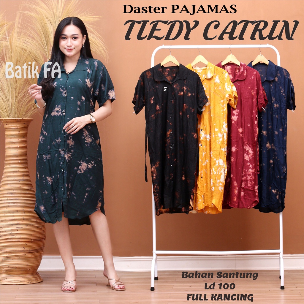 DASTER PAJAMAS KEKINIAN ( DASTER MANOHARA PAJAMAS HORIZ CATRIN MEDINA  ) LENGAN PENDEK FULL KANCING BUSUI BUMIL - BATIK FA-PAJAMAS CATRIN