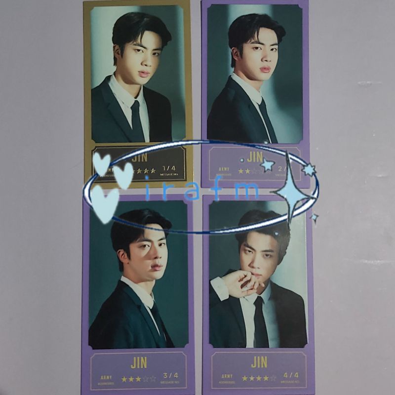Official BTS Bang Bang Con / BBC Message Photo Card - Jin (full set)