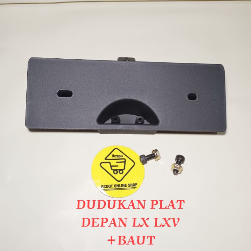 Tatakan Plat Nomor Depan Vespa LX / Dudukan Plat Nomor Depan Vespa LX 2V 3V & Baut