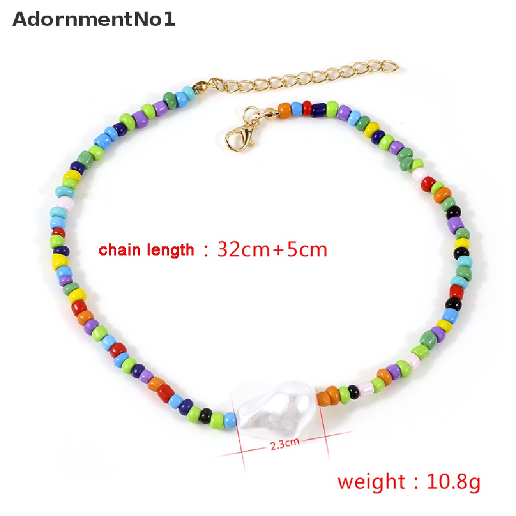 (AdornmentNo1) Kalung Choker Rantai Manik-Manik Mutiara Handmade Gaya Boho Untuk Wanita