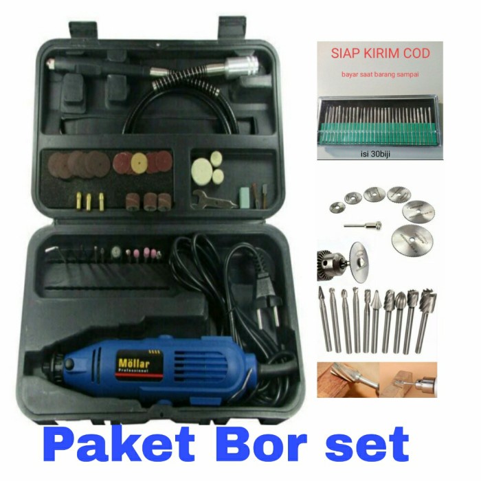 PAKET MINI GRINDER SET MATA BOR CUN UKIR KAYU MATA POTONG GERGAJI