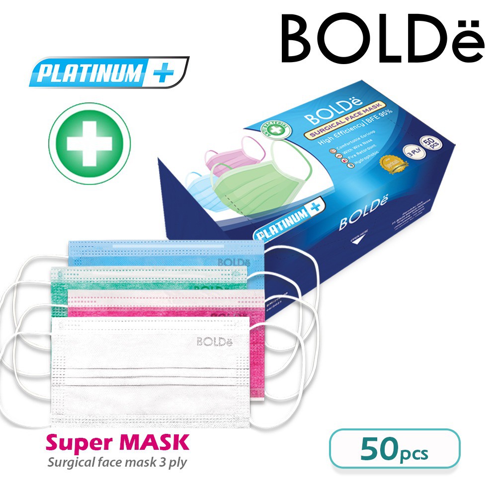 BOLDe SURGICAL MASK 50/BOX 3 PLY