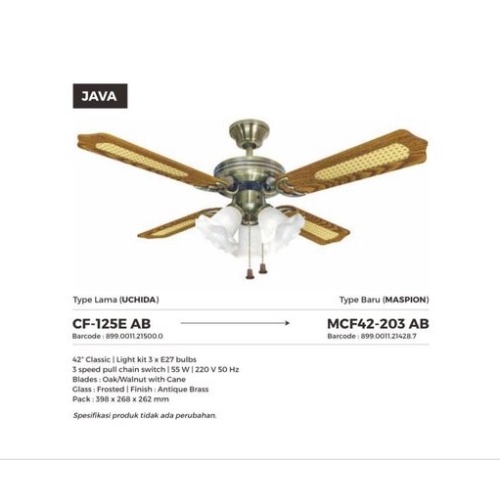 Maspion Kipas Angin Plafon Ceiling Fan MCF42-203 AB 42 Inch