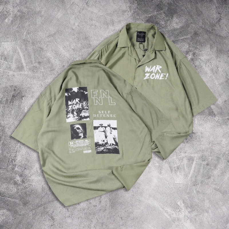 Kemeja Distro Full Print Motif War Zone