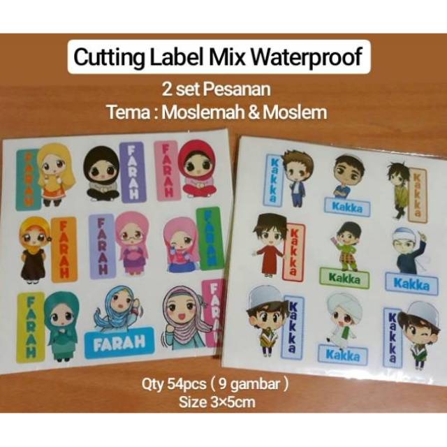 

CUTTING LABEL MIX WATERPROOF / CUTTING LABEL / STIKER LABEL NAMA / LABEL WATERPROOF