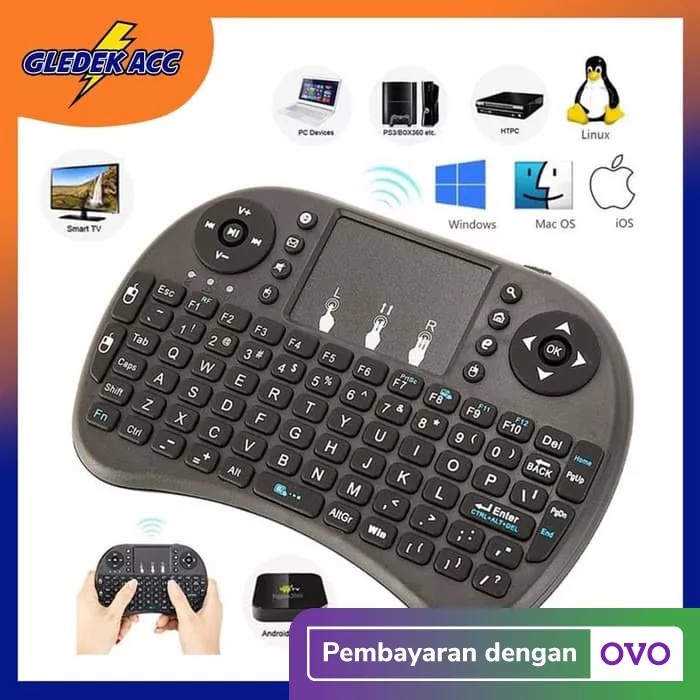 Wireless Keyboard untuk Smart TV / Keyboard Mini i8 Bluetooth Murah