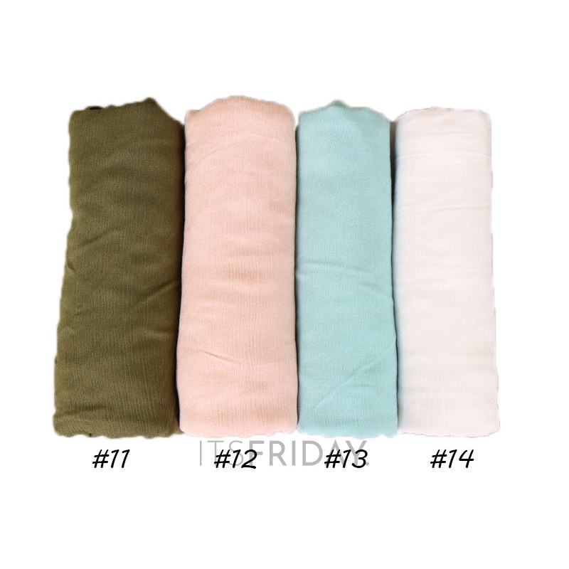 ITSFRIDAY Pashmina Premium Keera / Scarf / Syal / Shawl / Pasmina / Hijab Import Polos Plain Texture