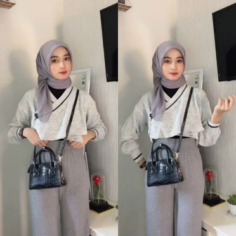 BEFAST - ZFS OOTD Wanita Cardigan AMIFTA / RJT RA TWIST CROP TOP CARDI KNIT ELEA KIMINO RAJUT / Cradigan kekinian Remaja Wanita / Cardigan Polos Unik / Cardu Rajut Trendy / OOTD Ala Style Korean / Terlaris / Termurah