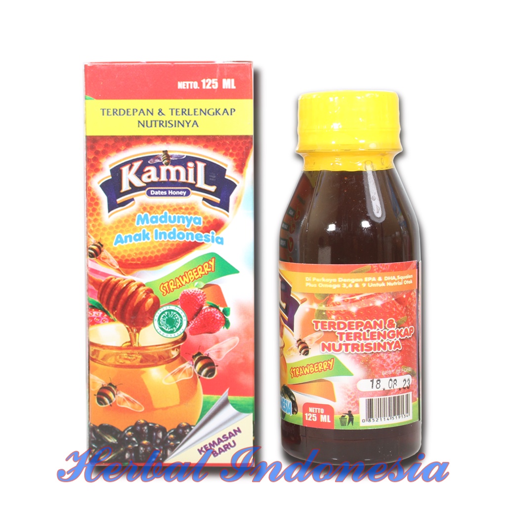 Madu Anak Kamil Rasa Strawberry Isi 125ml - Dates Honey Terlengkap Nutrisinya