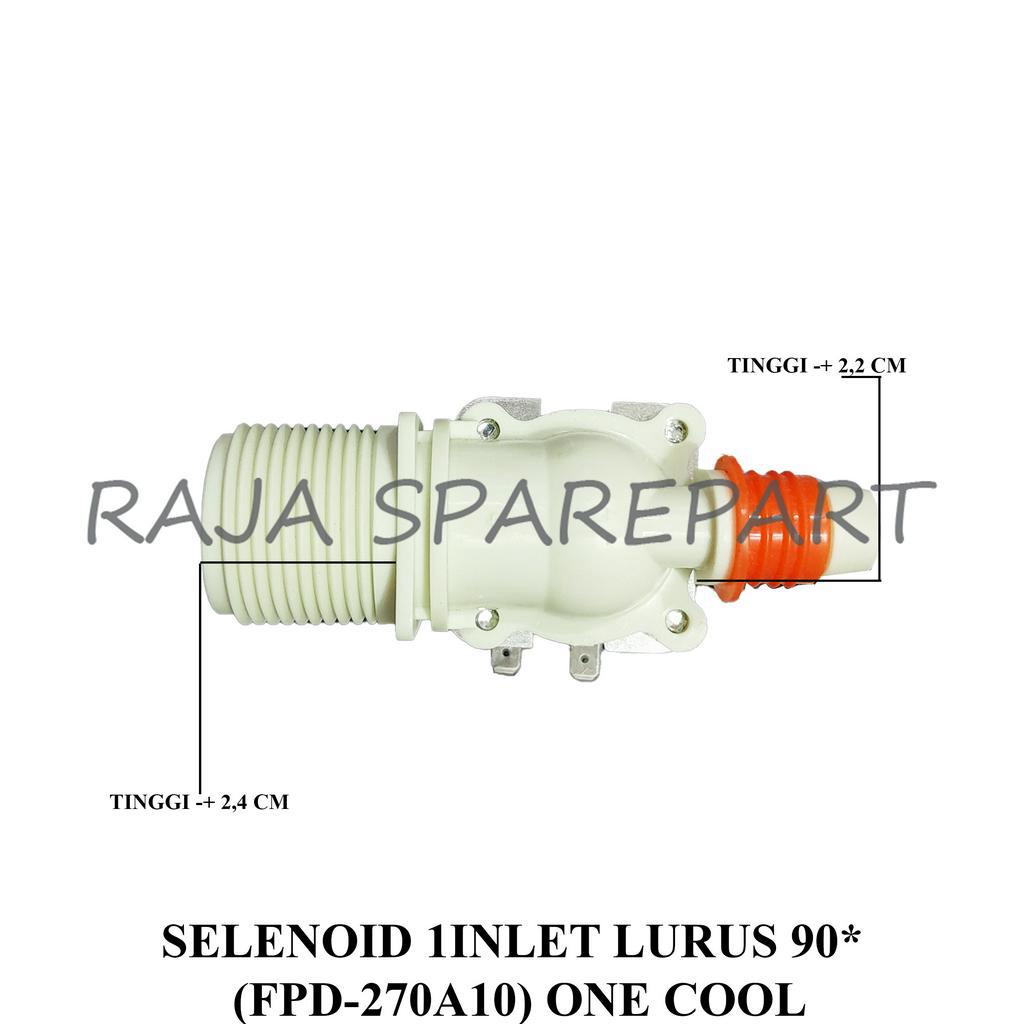 Selenoid / Water Inlet Mesin Cuci INLET SINGLE LURUS SOKET KECIL 90° (Merk ONECOOL)