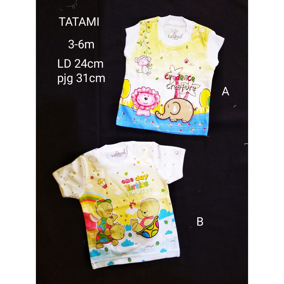 tokusen tatami kaos oblong pendek bayi 3-12m kancing bahu