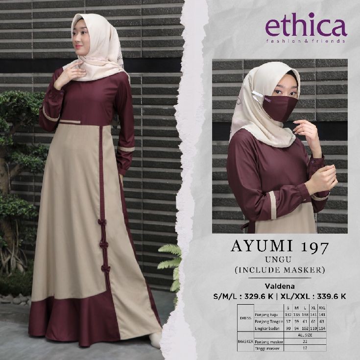 KOLEKSI GAMIS WANITA GAMIS DEWASA GAMIS TERBARU GAMIS BRANDED ETHICA AYUMI 197