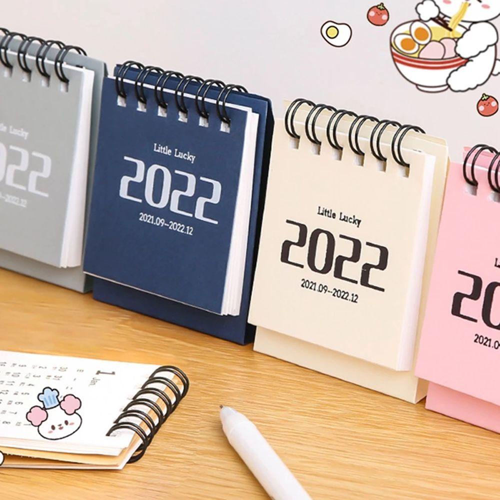 Lanfy 2021-2022 Kalender Perlengkapan Kantor Non-printed Daily Jadwal Berdiri Sendiri Dekorasi Desktop Agenda Organizer Coil Calendar