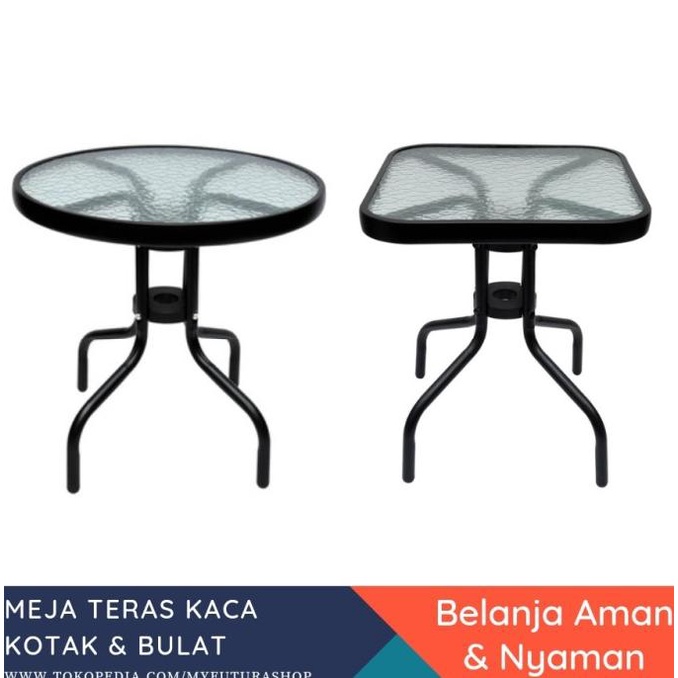 Meja teras kaca Meja cafe meja kopi meja soleil Meja tamu