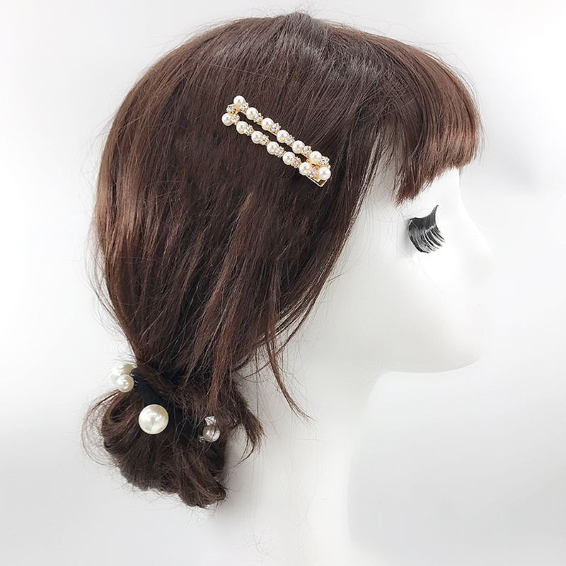 Siy Jepit Rambut Duckbill Bahan Metal Hias Mutiaraberlian Imitasi Gaya Vintagemewah Untuk Wanita