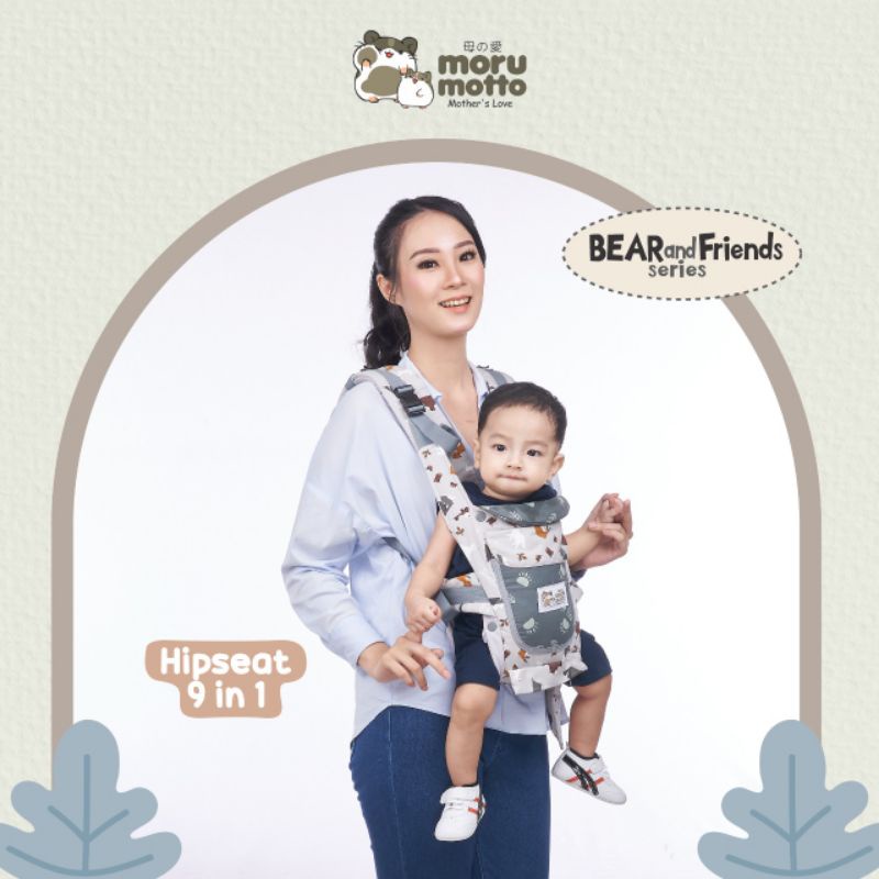 PROMO 7.7!!! GENDONGAN BAYI HIPSEAT MORU MOTTO 9 IN 1 - MMG 4004