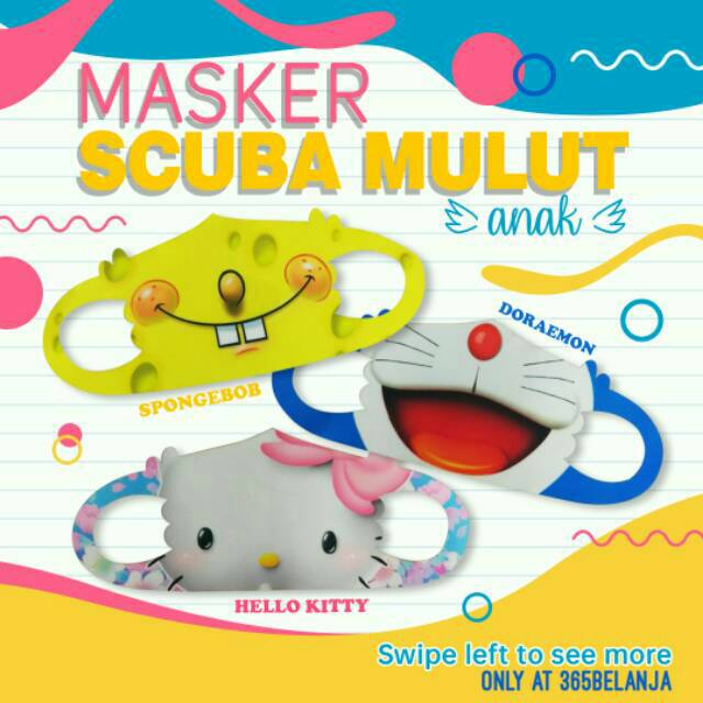 365 Masker Scuba Mulut / Karakter Anak Masker Anak