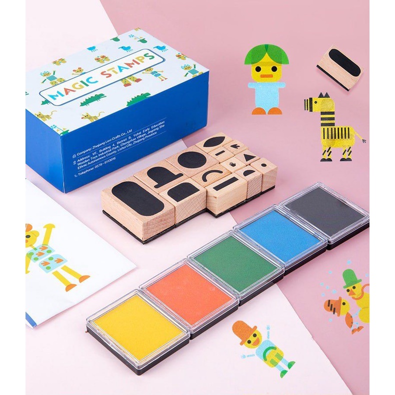Finger painting Magic Stamp Mainan Kreativitas Edukasi Anak dengan stamp ink