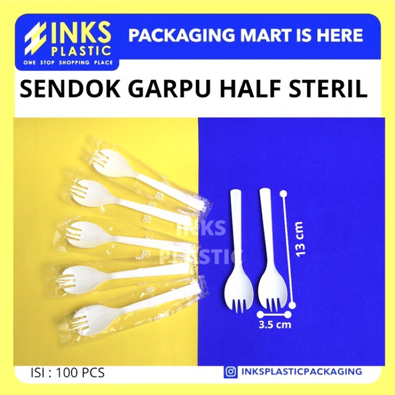 Jual Sendok Garpu Half Fork Steril Ivory 100 Pcs Shopee Indonesia