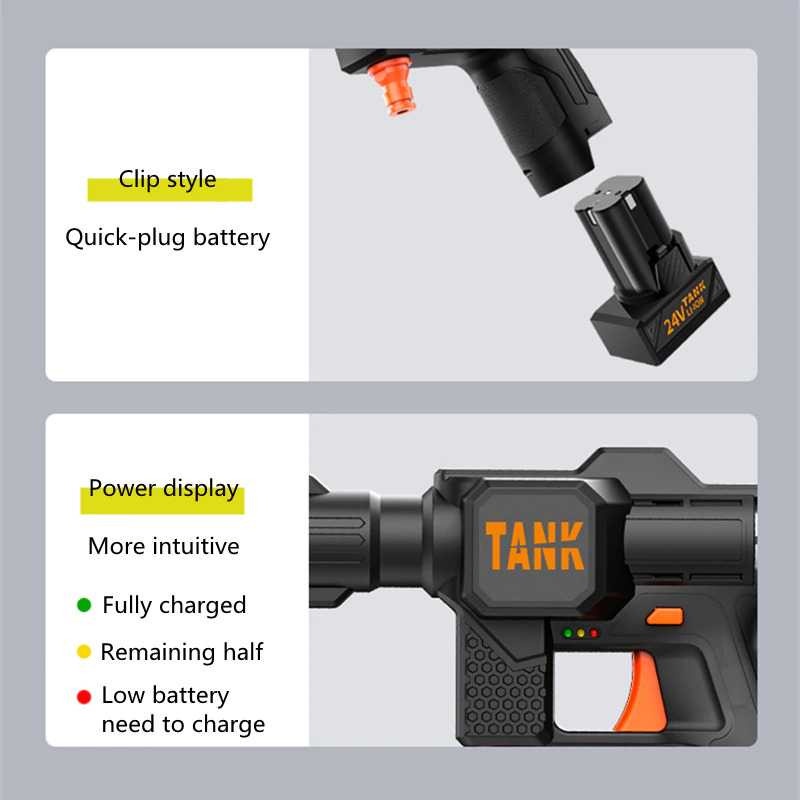 Semprotan Air Steam Cuci Mobil High Pressure Jet Recharge 12000mAh 24V