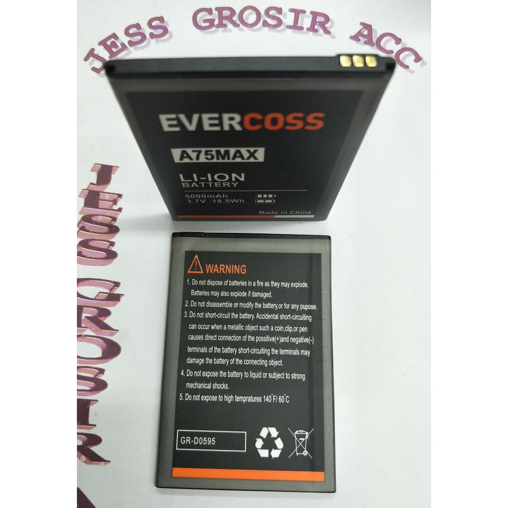 Baterai Battery Double Power Evercoss Evercross A75 MAX A75MAX , U50 , U50A Winner Y Smart - Hitam