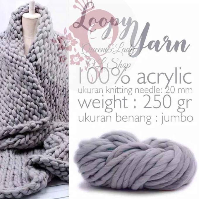 benang wool wol rajut jahit knitted ekstra tebal loopy yarn art craft