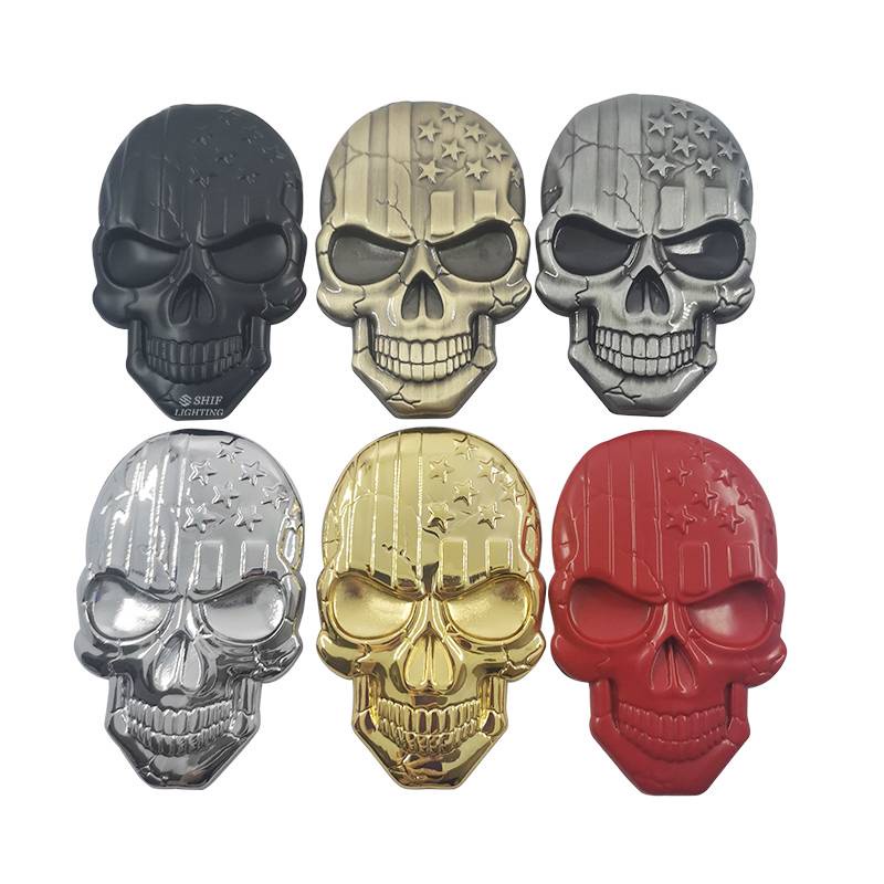 1 X Metal America Skull Logo Car Motor Decorative  Emblem Badge Sticker Decal Harley