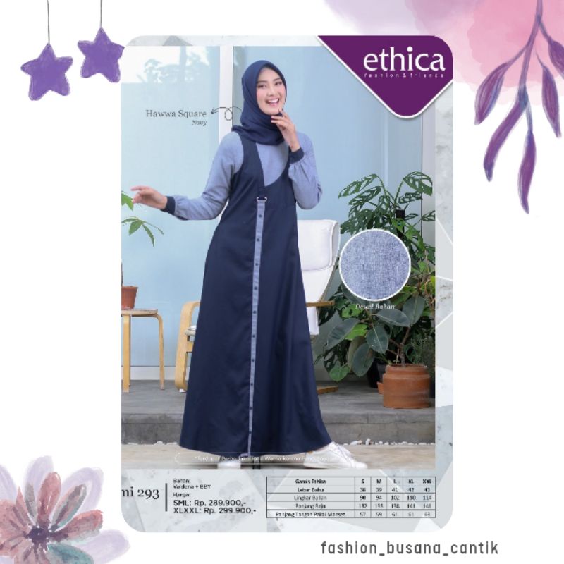 Ethica Fashion Ayumi 293 Baju Gamis Muslim Remaja Dewasa bahan Valdena Simple