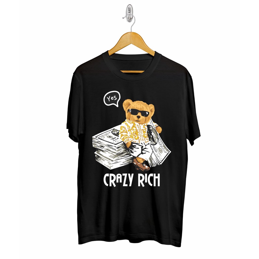 Kaos murah Kaos distro murah baju  distro pria t-shirt murah combed30s BEAR CRAZY RICH