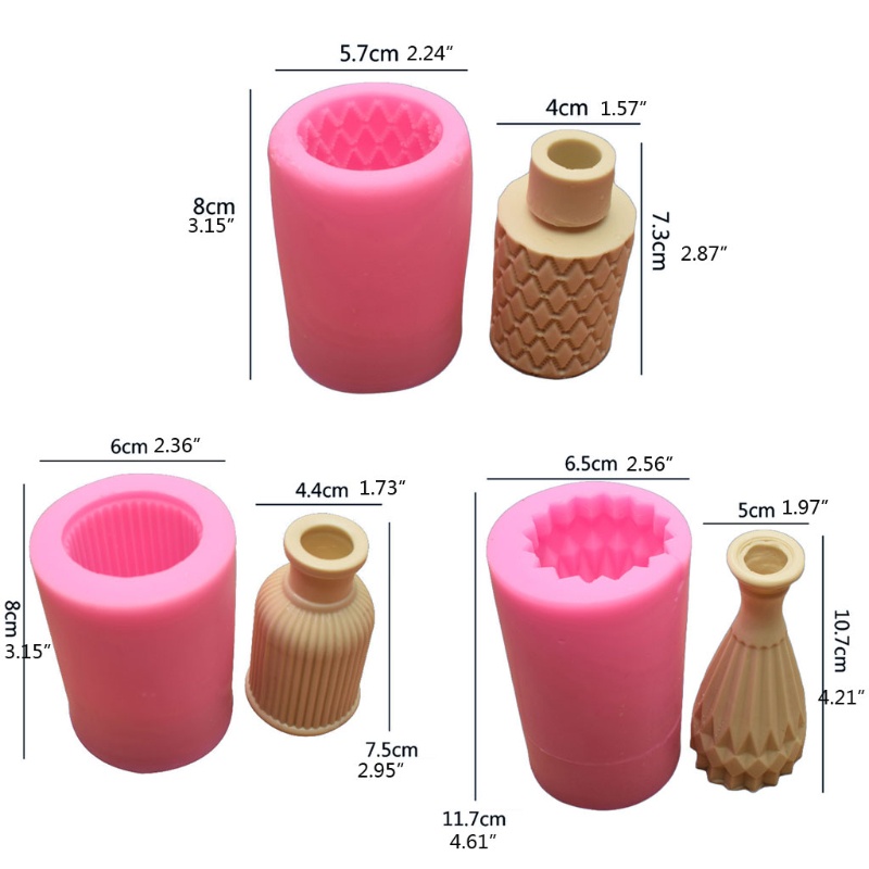 SIY  3D Flower Vase Silicone Mold Flower Urn Pot Chocolate Plaster  Candle Soap Resin Cement Concrete Resin Casting Mold Tool