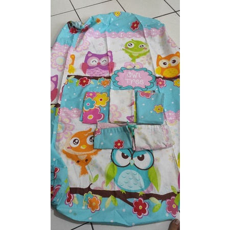 sprei box bayi gambar owl rainbow ukuran 100 x 60 karet keliling second Preloved pernah dipakai good