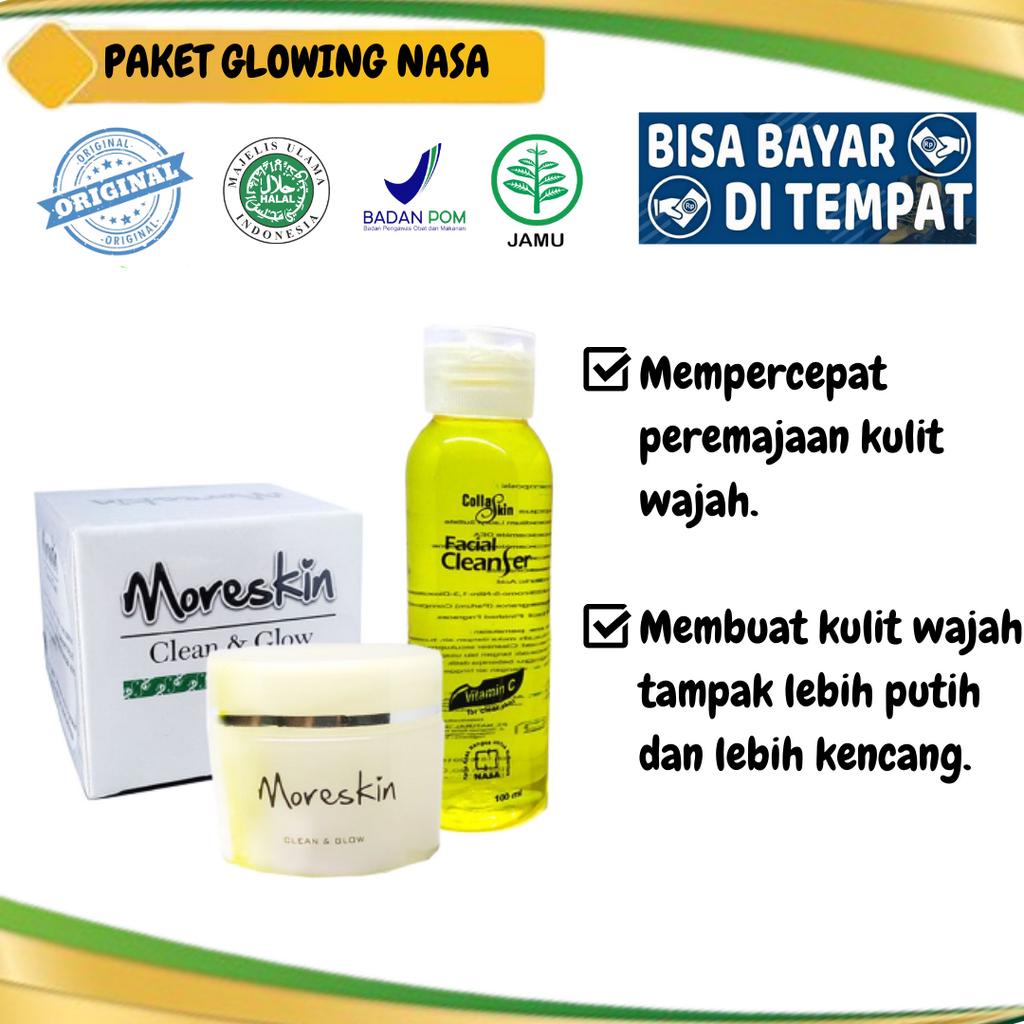 [PROMO] PAKET GLOWING NASA - Paket Kinclong Nasa *Moreskin Clean&Glow+Collaskin Facial