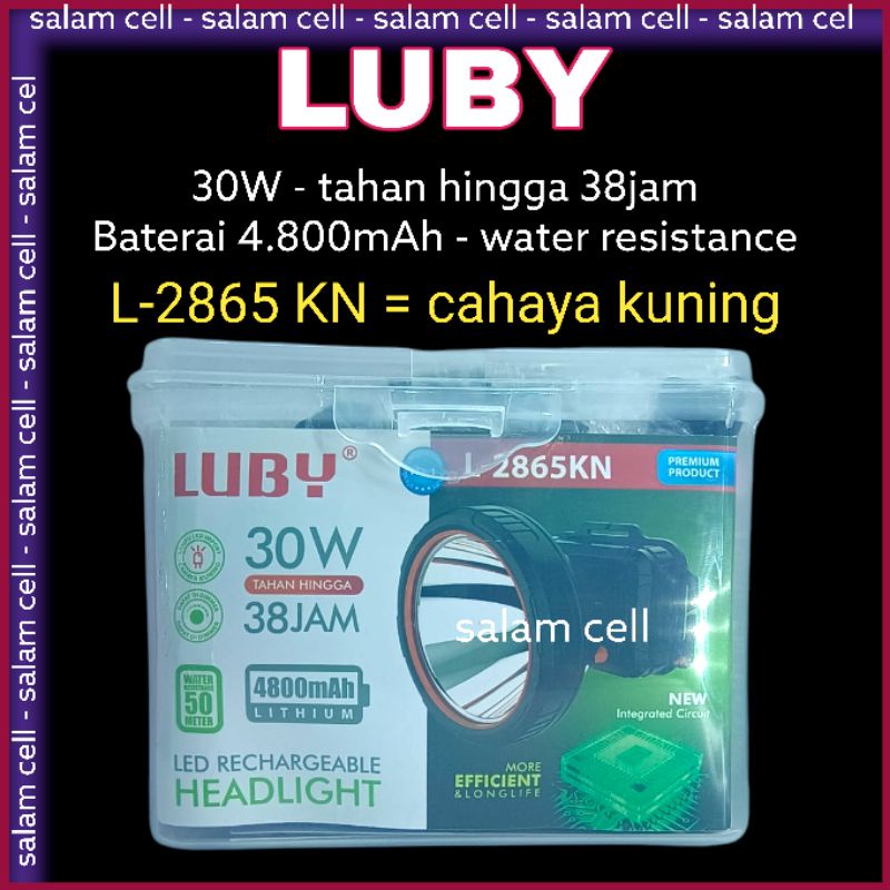 Senter Kepala LUBY 30W Baterai 4.800MaH Nyala Kuning Original