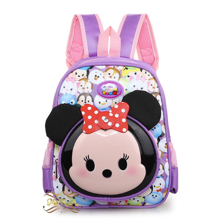 [M.Toys] Tas Ransel Anak sekolah Paud TK motif timbul 3D Dimensi ukuran 12 Inch - Ungu M0138