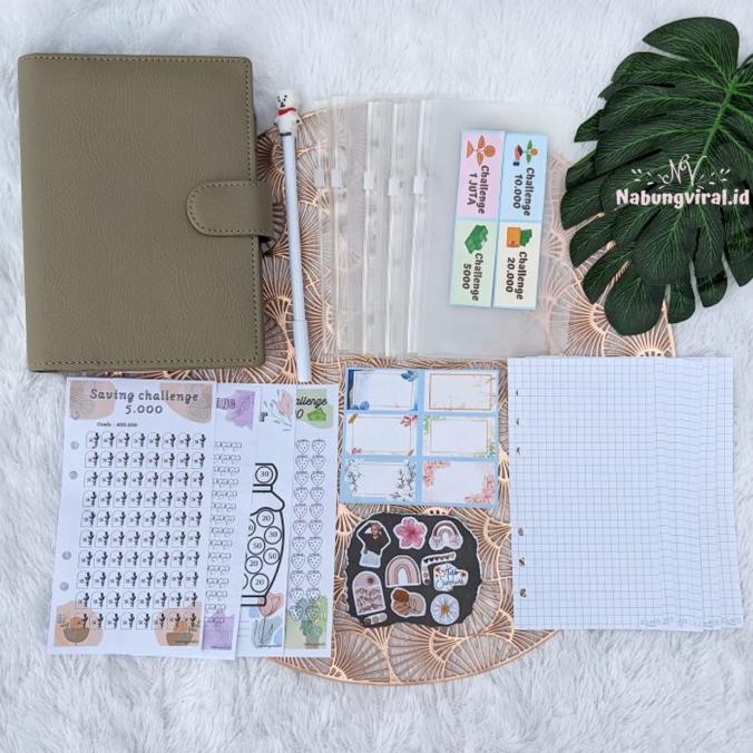 

Office & Stationery | Document Organizer | Paket Binder A6 Sinking Fund / Cover Kulit Warna | Best Seller