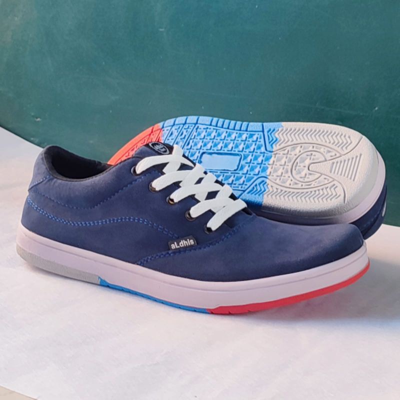 Aldhis SA02 Biru Navy Sepatu Kets Cowok Sneakers Pria Terbaru Buat Gaya Nongkrong Original Brand Lokal