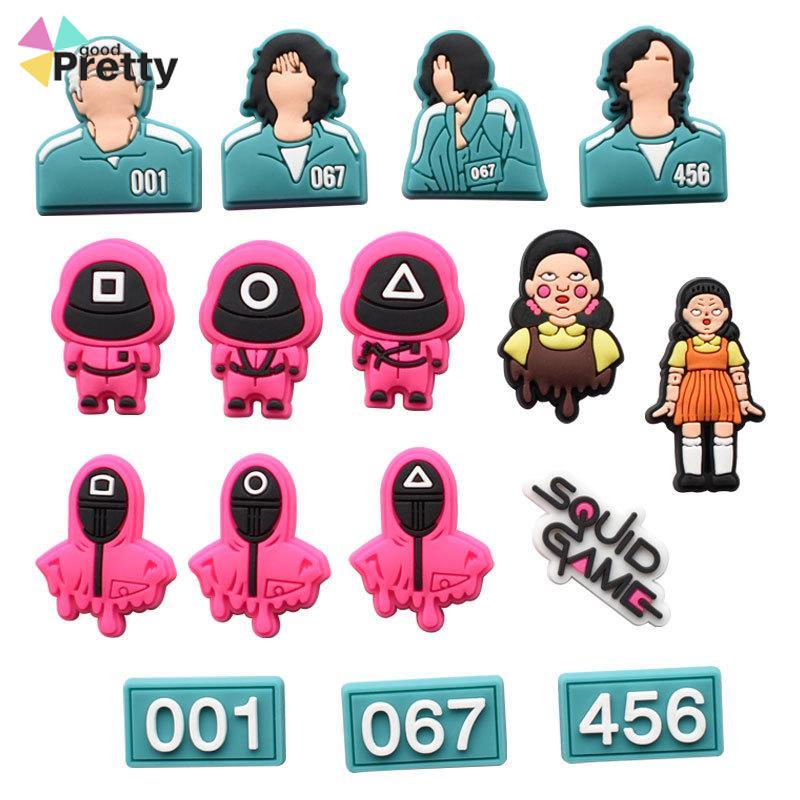 1pcs PVC shoe charms Sepatu Desain jibbitz Kartun Karet lembut Crocs Pin Jibbitz Dapat Dilepas Untuk shoes buckle charms Permainan Cumi-cumi decorate accessories - PD