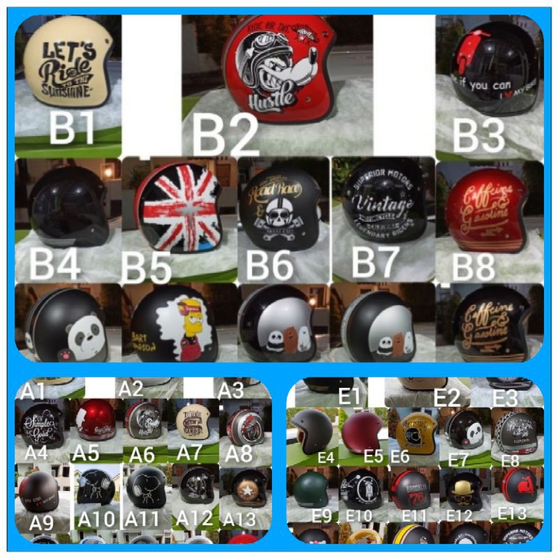 Helm bogo/Helm bogo retro SNI/Helm bogo kaca datar/Helm bogo Kaca cembung/Helm bogo Tanpa kaca