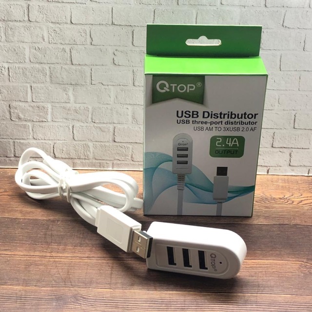 QTOP ADAPTOR  PORT 3 USB 2.A NEW COLLECTION DISTRIBUTOR [GARANSI]