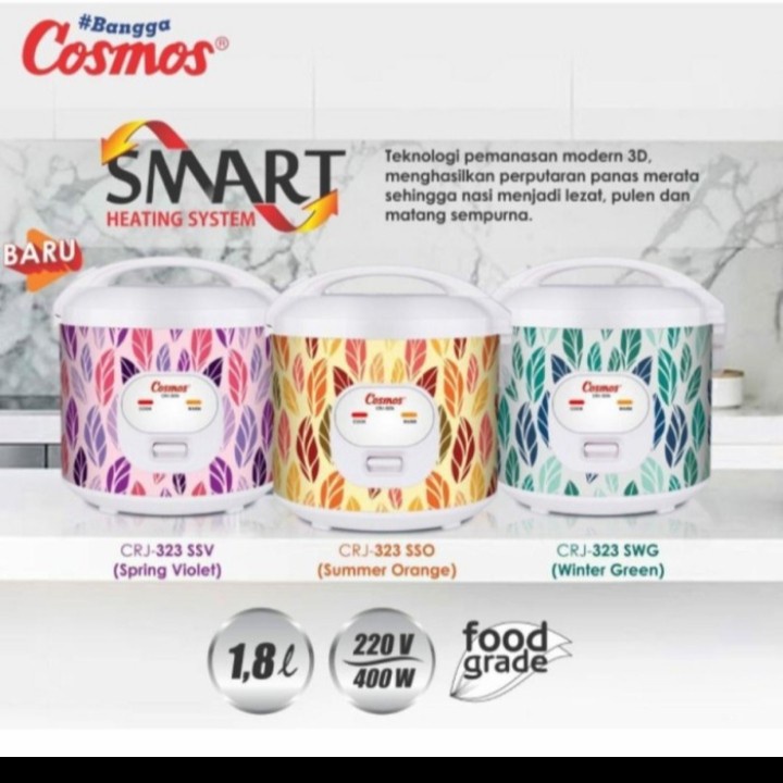 Rice Cooker Cosmos CRJ323SSSO/SV/WG