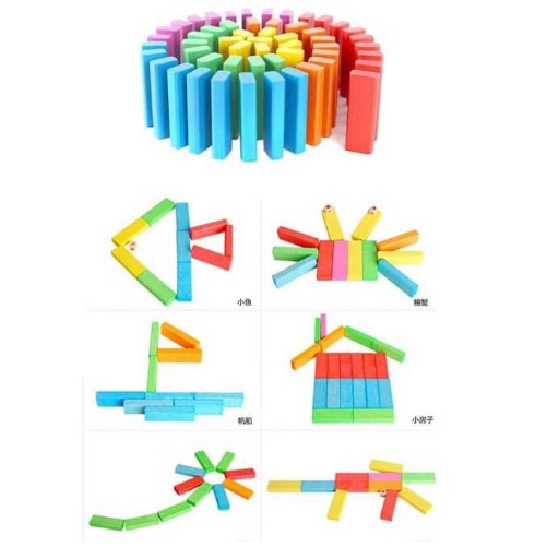 Mainan Asah Otak Jenga Kayu Jumbo Dadu Susun Balok Warna Blocks