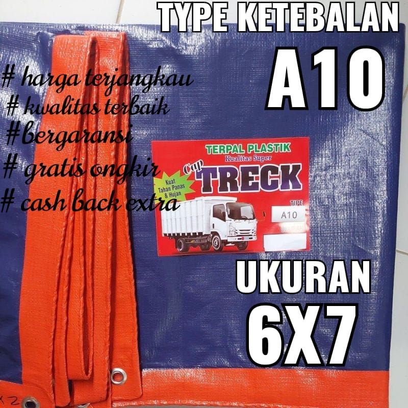 TERPAL PLASTIK A10 UKURAN 6x7 meter merk TRECK